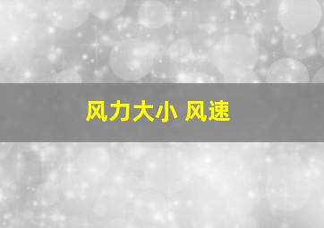 风力大小 风速